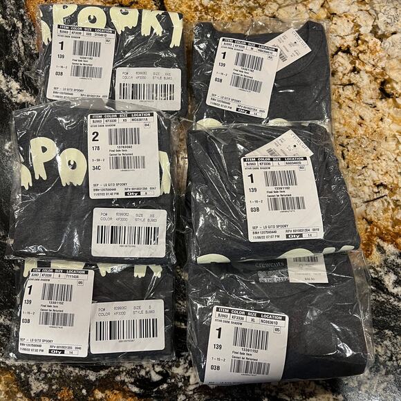 NWT J. Crew Boys Charcoal Grey W/Glow-in-the-Dark "Spooky" Halloween Tee - Picture 6 of 6